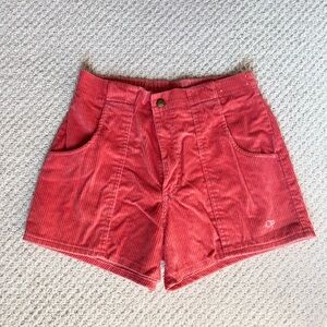 OP Women's High Waist Red Corduroy Salmon Shorts